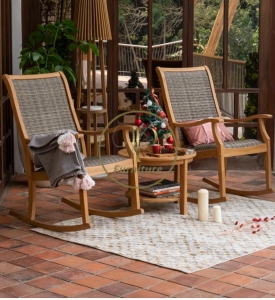 Bộ bàn Ghế roocking đan mây mẫu 1