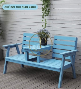Ghế đôi thư giản màu xanh