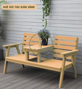 Ghế đôi thư giãn màu vàng