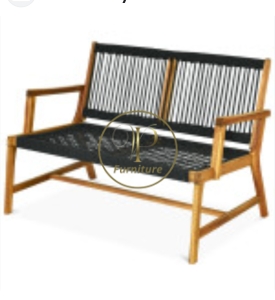 Ghế becnh 2 đan dây : 1200*600*700mm gỗ Acacia màu oil mẫu 2
