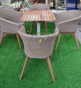 Bộ bàn cà phê đan mây mẫu 3