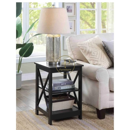 Kệ đầu giường 370*370*550mm mdf +gỗ Acacia sơn nc mẫu 1