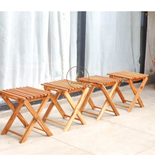 Ghế để châu hoa :290*260*360mm gỗ Acacia màu oil mẫu 1