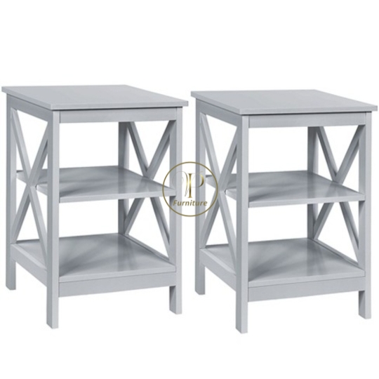 Kệ đầu giường :370*370*550mm mdf +gỗ Acacia sơn nc mẫu 13