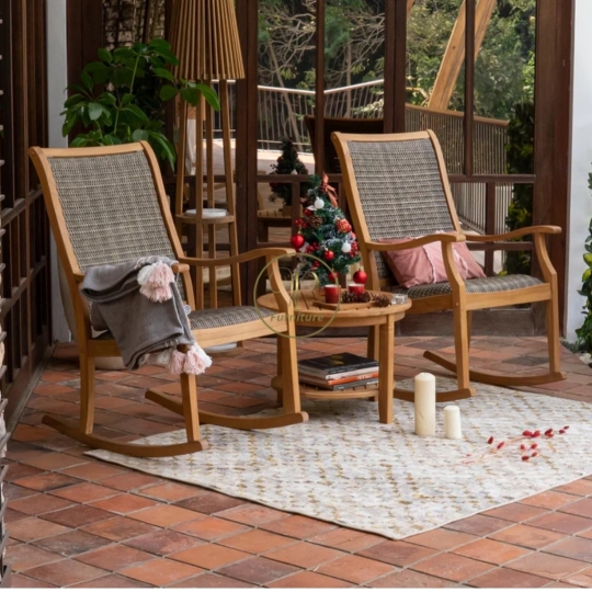 Bộ bàn Ghế roocking đan mây mẫu 1