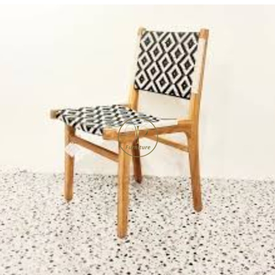Ghế 1 đan dây :550*600*700mm gỗ Acacia màu oil mẫu 2