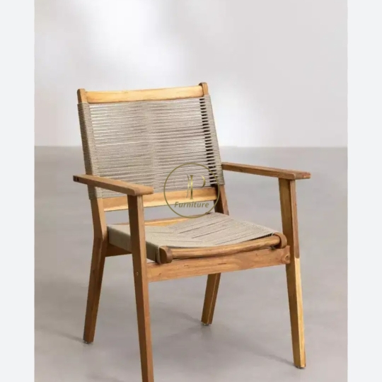 Ghế 1đan dây :560*600*700mm gỗ Acacia màu oil mẫu 3