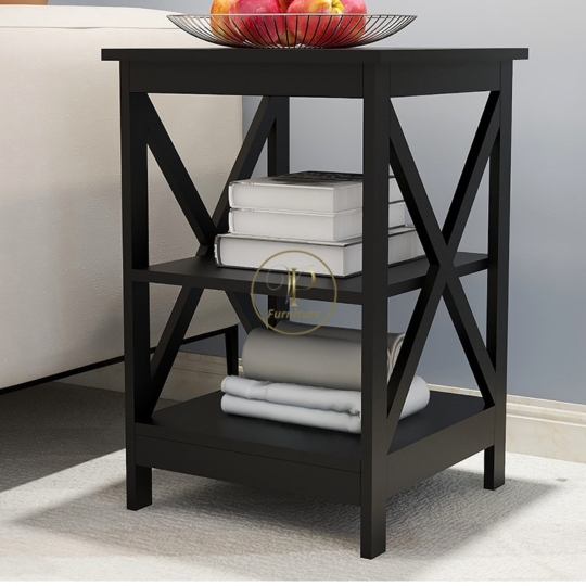 Kệ đầu giường :370*370*550mm mdf +gỗ Acacia sơn nc mẫu 3