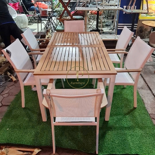 Bộ bàn cà phê đan mây mẫu 4