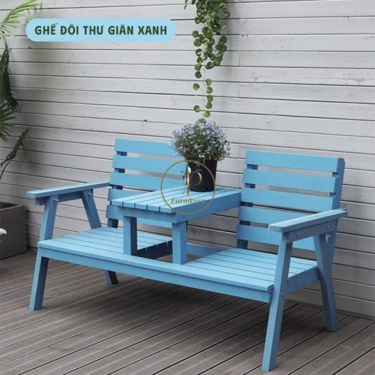 Ghế đôi thư giản màu xanh
