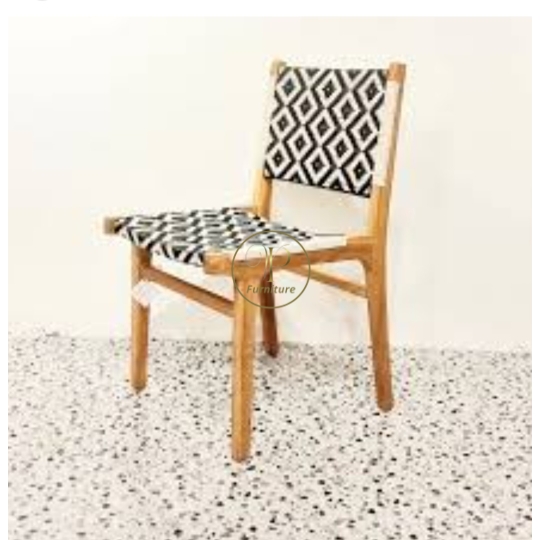 Ghế 1 đan dây :550*600*700mm gỗ Acacia màu oil mẫu 2