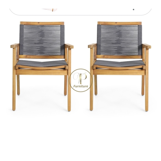 Ghế 1đan dây : 550*600*700mm gỗ Acacia màu oil mẫu 4