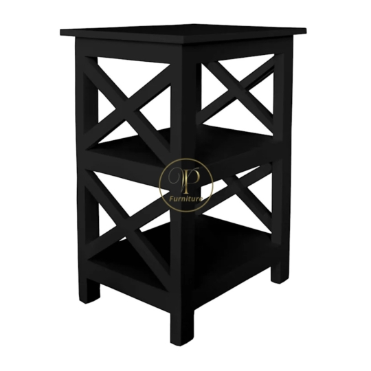 Kệ đầu giường :370*370*550mm mdf +gỗ Acacia sơn nc mẫu 9