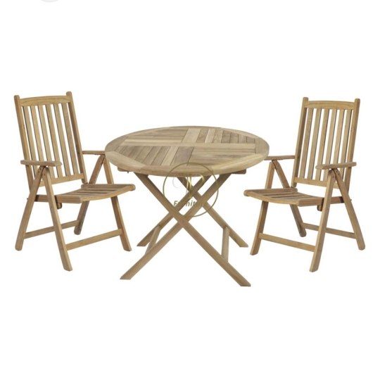Bộ bàn tròn :1100*1100*720mm ghế 5 bậc : 560*600*900mm gỗ Acacia màu oil mẫu 3
