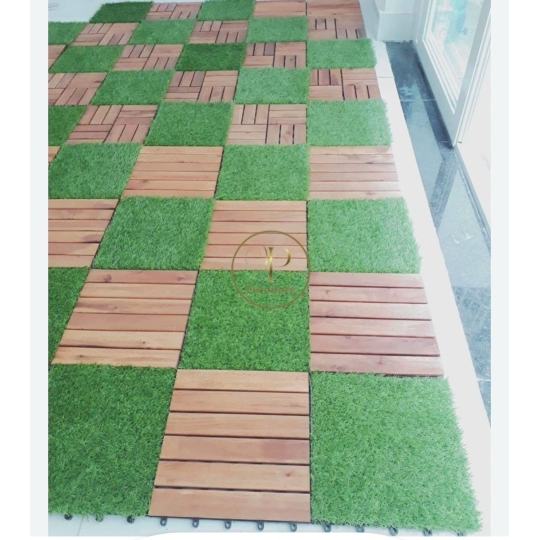 Vĩ ván sàn 300*300*24mm gỗ Acacia màu dầu
