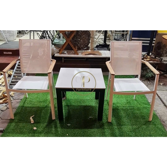 Bộ bàn cà phê đan mây mẫu 2